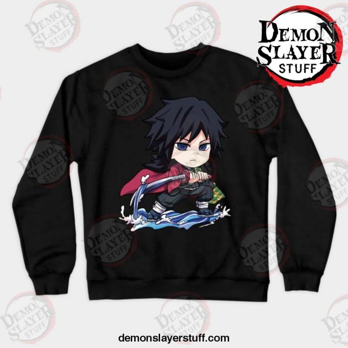 demon slayer kimetsu no yaiba tomioka giyu crewneck sweatshirt black s 292 - Demon Slayer Merch | Demon Slayer Stuff