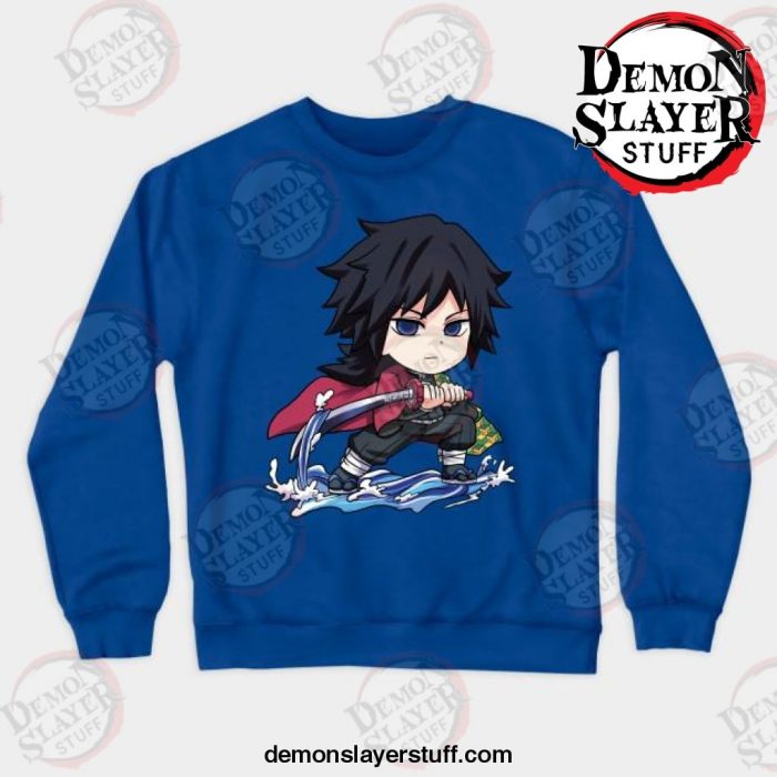 demon slayer kimetsu no yaiba tomioka giyu crewneck sweatshirt blue s 185 - Demon Slayer Merch | Demon Slayer Stuff