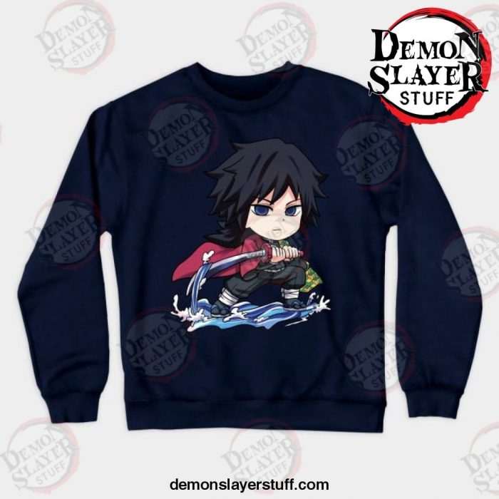 demon slayer kimetsu no yaiba tomioka giyu crewneck sweatshirt navy blue s 617 - Demon Slayer Merch | Demon Slayer Stuff