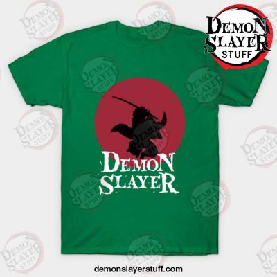 demon slayer red moon t shirt green s 686 - Demon Slayer Merch | Demon Slayer Stuff