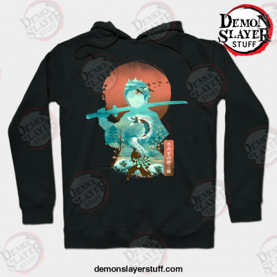 demon slayer ukiyo e breath of water hoodie black s 826 - Demon Slayer Merch | Demon Slayer Stuff