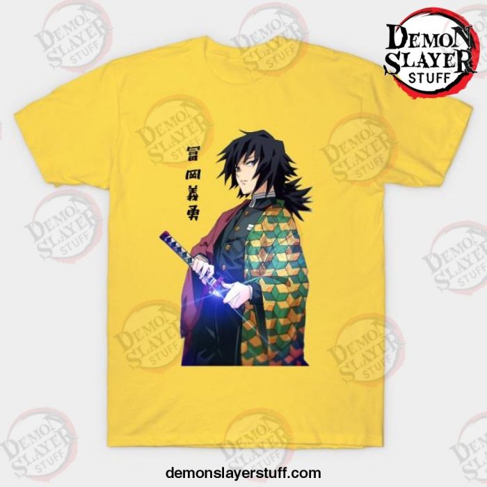 giyu tomioka t shirt yellow s 459 - Demon Slayer Merch | Demon Slayer Stuff