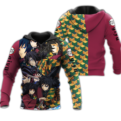 giyu zip hoodie demon slayers shirt costume anime fan gift idea va06 gearanime - Demon Slayer Merch | Demon Slayer Stuff