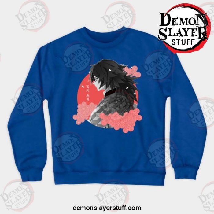 giyuu tomioka crewneck sweatshirt blue s 604 - Demon Slayer Merch | Demon Slayer Stuff