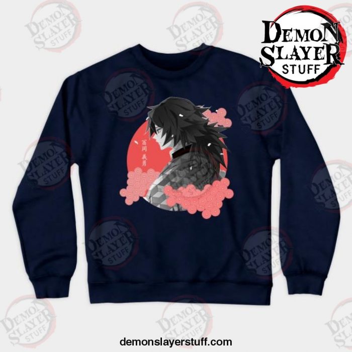 giyuu tomioka crewneck sweatshirt navy blue s 280 - Demon Slayer Merch | Demon Slayer Stuff