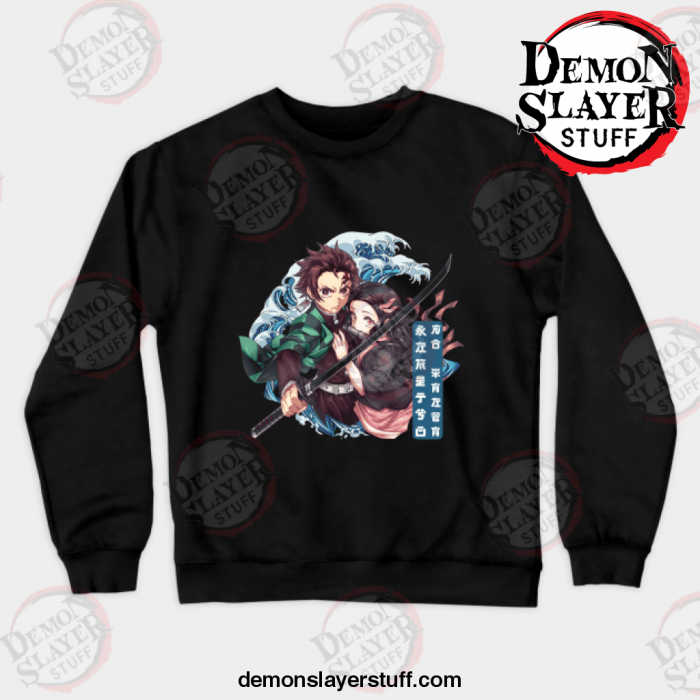 hot anime demon slayer crewneck sweatshirt black s 948 - Demon Slayer Merch | Demon Slayer Stuff