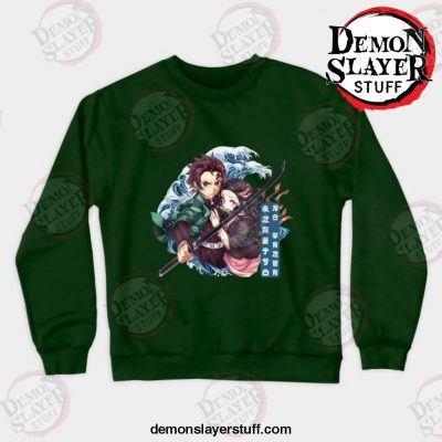 hot anime demon slayer crewneck sweatshirt green s 508 - Demon Slayer Merch | Demon Slayer Stuff