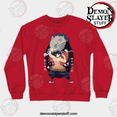 inosuke minimalist crewneck sweatshirt red s 339 - Demon Slayer Merch | Demon Slayer Stuff