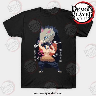 inosuke minimalist t shirt black s 282 - Demon Slayer Merch | Demon Slayer Stuff