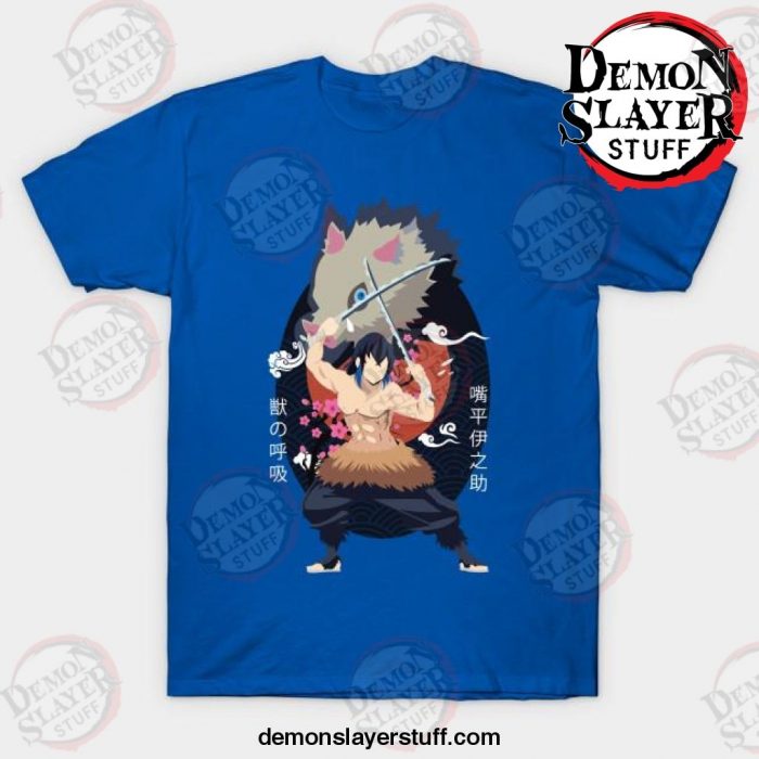 inosuke minimalist t shirt blue s 336 - Demon Slayer Merch | Demon Slayer Stuff