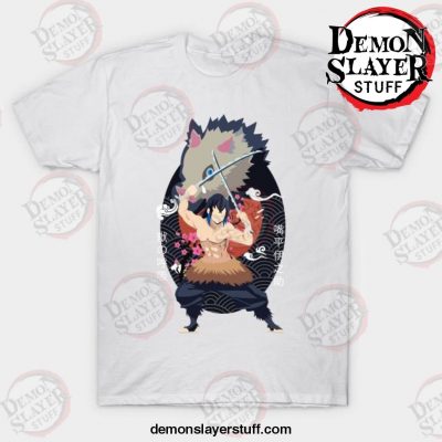 inosuke minimalist t shirt white s 718 - Demon Slayer Merch | Demon Slayer Stuff