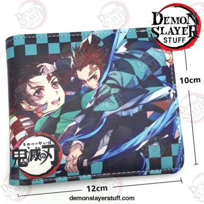 japanese anime demon slayer kimetsu no yaiba tanjiro kamado wallet short purse with coin pocket card holder 707 - Demon Slayer Merch | Demon Slayer Stuff