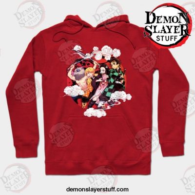 kimetsu no yaiba demon slayer team hoodie red s 440 - Demon Slayer Merch | Demon Slayer Stuff