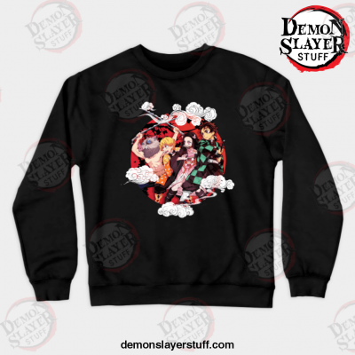 kimetsu no yaiba vintage demon slayer v1 crewneck sweatshirt black s 672 - Demon Slayer Merch | Demon Slayer Stuff