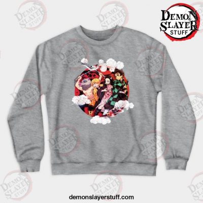 kimetsu no yaiba vintage demon slayer v1 crewneck sweatshirt gray s 682 - Demon Slayer Merch | Demon Slayer Stuff