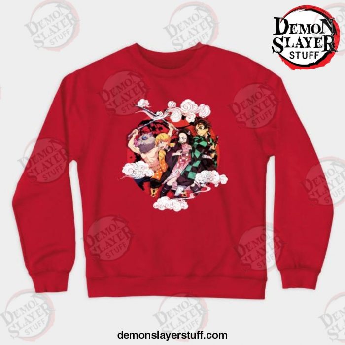 kimetsu no yaiba vintage demon slayer v1 crewneck sweatshirt red s 477 - Demon Slayer Merch | Demon Slayer Stuff