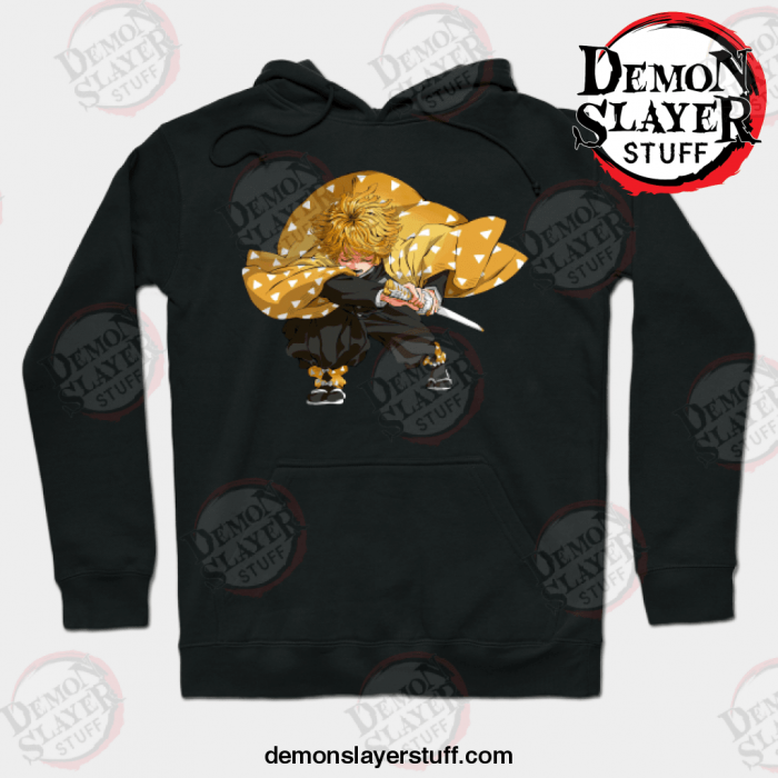 like sword thunder zenitsu hoodie black s 652 - Demon Slayer Merch | Demon Slayer Stuff