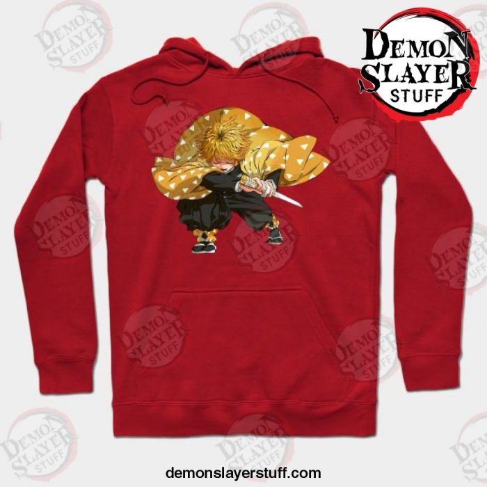 like sword thunder zenitsu hoodie red s 978 - Demon Slayer Merch | Demon Slayer Stuff