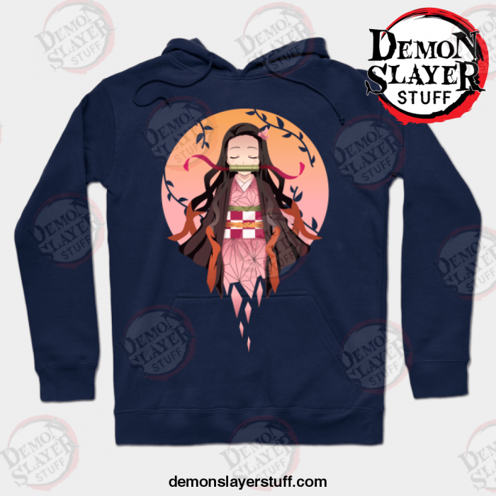 nezuko hot anime hoodie navy blue s 255 - Demon Slayer Merch | Demon Slayer Stuff