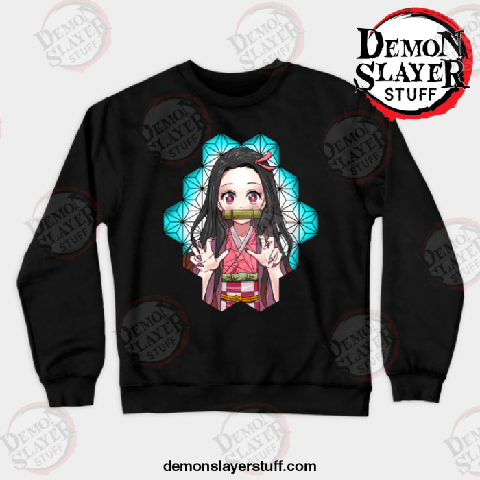 nezuko kamado crewneck sweatshirt black s 693 - Demon Slayer Merch | Demon Slayer Stuff