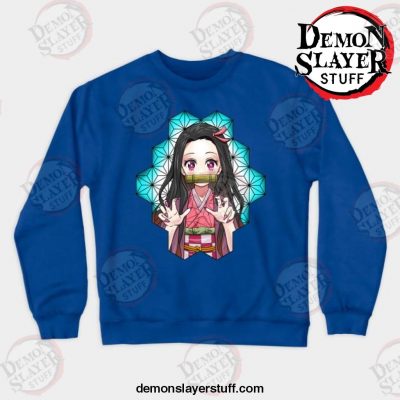 nezuko kamado crewneck sweatshirt blue s 254 - Demon Slayer Merch | Demon Slayer Stuff