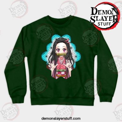 nezuko kamado crewneck sweatshirt green s 838 - Demon Slayer Merch | Demon Slayer Stuff