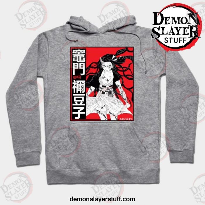 nezuko kamado demon slayer anime hoodie gray s 523 - Demon Slayer Merch | Demon Slayer Stuff