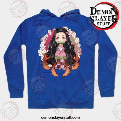nezuko kamado sakura demon slayer hoodie blue s 714 - Demon Slayer Merch | Demon Slayer Stuff