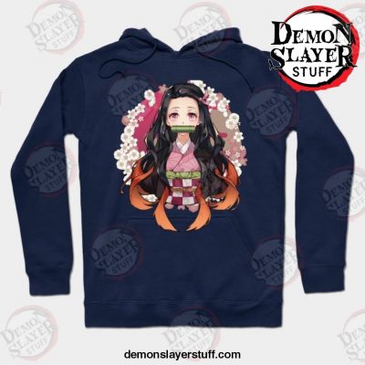 nezuko kamado sakura demon slayer hoodie navy blue s 991 - Demon Slayer Merch | Demon Slayer Stuff