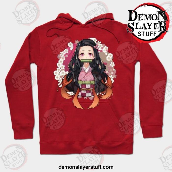 nezuko kamado sakura demon slayer hoodie red s 548 - Demon Slayer Merch | Demon Slayer Stuff