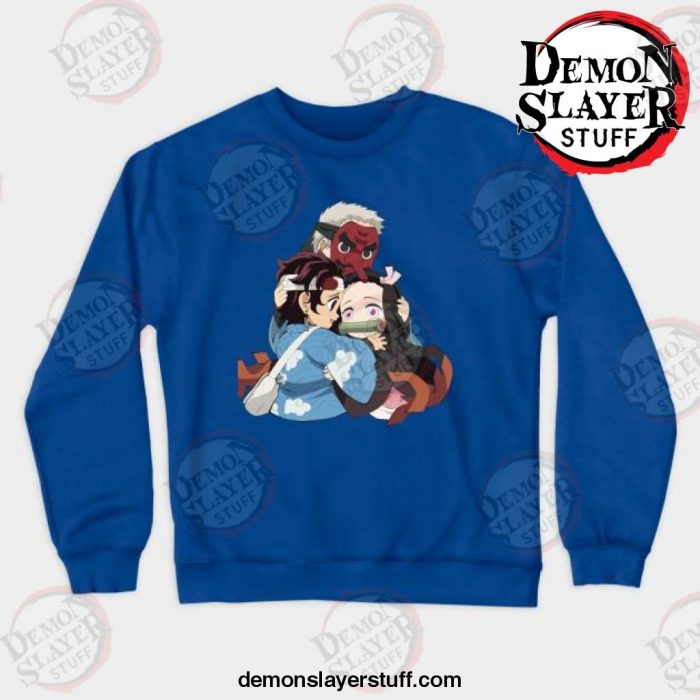 sakonji tanjirou and nezuko crewneck sweatshirt blue s 985 - Demon Slayer Merch | Demon Slayer Stuff