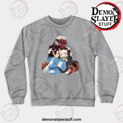 sakonji tanjirou and nezuko crewneck sweatshirt gray s 685 - Demon Slayer Merch | Demon Slayer Stuff