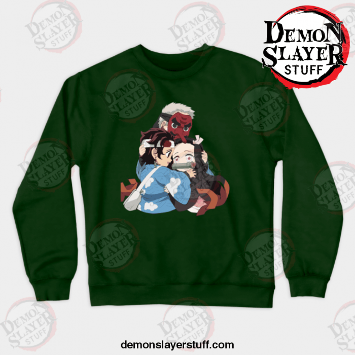 sakonji tanjirou and nezuko crewneck sweatshirt green s 856 - Demon Slayer Merch | Demon Slayer Stuff