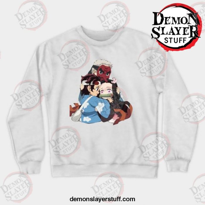 sakonji tanjirou and nezuko crewneck sweatshirt white s 420 - Demon Slayer Merch | Demon Slayer Stuff