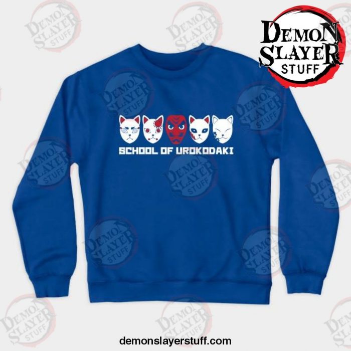 school of urokodaki crewneck sweatshirt blue s 423 - Demon Slayer Merch | Demon Slayer Stuff