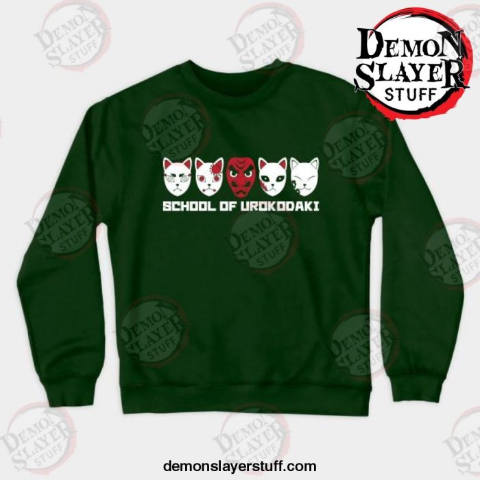 school of urokodaki crewneck sweatshirt green s 438 - Demon Slayer Merch | Demon Slayer Stuff