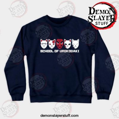 school of urokodaki crewneck sweatshirt navy blue s 986 - Demon Slayer Merch | Demon Slayer Stuff