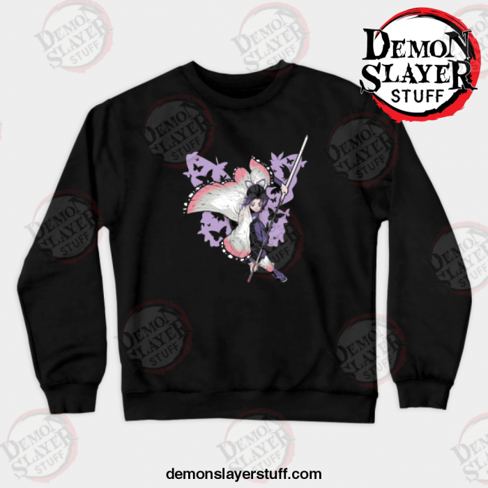 shinobu kimetsu no yaiba crewneck sweatshirt black s 987 - Demon Slayer Merch | Demon Slayer Stuff