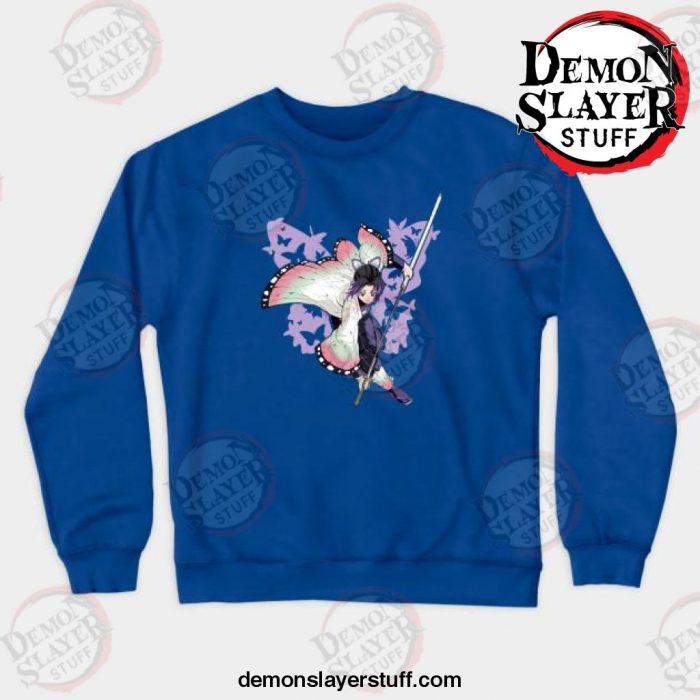 shinobu kimetsu no yaiba crewneck sweatshirt blue s 644 - Demon Slayer Merch | Demon Slayer Stuff