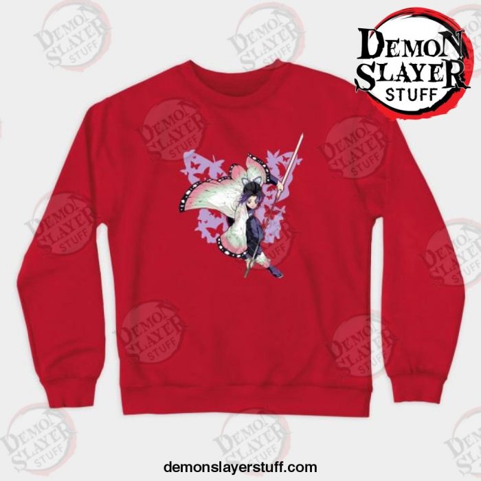 shinobu kimetsu no yaiba crewneck sweatshirt red s 387 - Demon Slayer Merch | Demon Slayer Stuff