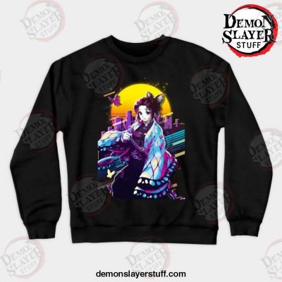 shinobu kocho kimetsu no yaiba crewneck sweatshirt black s 203 - Demon Slayer Merch | Demon Slayer Stuff
