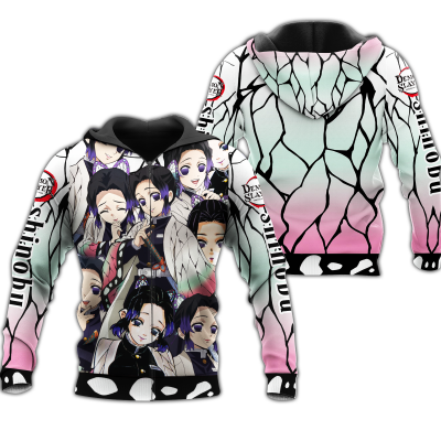 shinobu zip hoodie demon slayers shirt costume anime fan gift idea va06 gearanime - Demon Slayer Merch | Demon Slayer Stuff