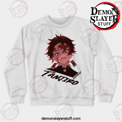 tanjiro demon slayer crewneck sweatshirt white s 803 - Demon Slayer Merch | Demon Slayer Stuff