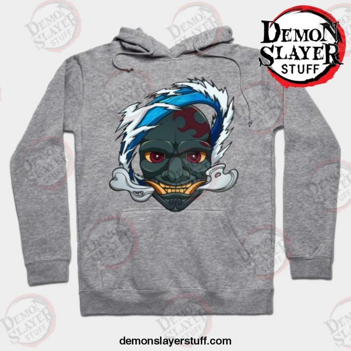 tanjiro water oni mask apparel design hoodie gray s 430 - Demon Slayer Merch | Demon Slayer Stuff
