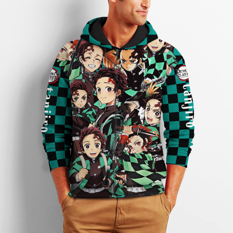 Demon Slayer Tanjiro Zip Up Hoodie - Demon Slayer Stuff