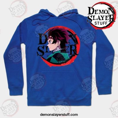 tanjirou kamado side face hoodie blue s 869 - Demon Slayer Merch | Demon Slayer Stuff