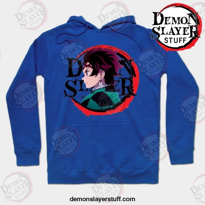tanjirou kamado side face hoodie blue s 869 - Demon Slayer Merch | Demon Slayer Stuff