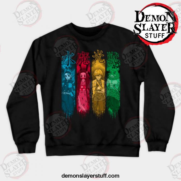 team demon slayer crewneck sweatshirt black s 581 - Demon Slayer Merch | Demon Slayer Stuff