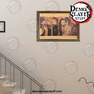 tie ler demon slayer cartoon anime poster vintage kraft paper wall stickers living room home decoration 50 801 - Demon Slayer Merch | Demon Slayer Stuff