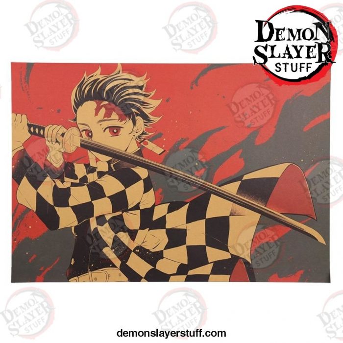 tie ler demon slayer classic cartoon japanese anime poster bar kids room home decor kraft paper decorative 603 - Demon Slayer Merch | Demon Slayer Stuff